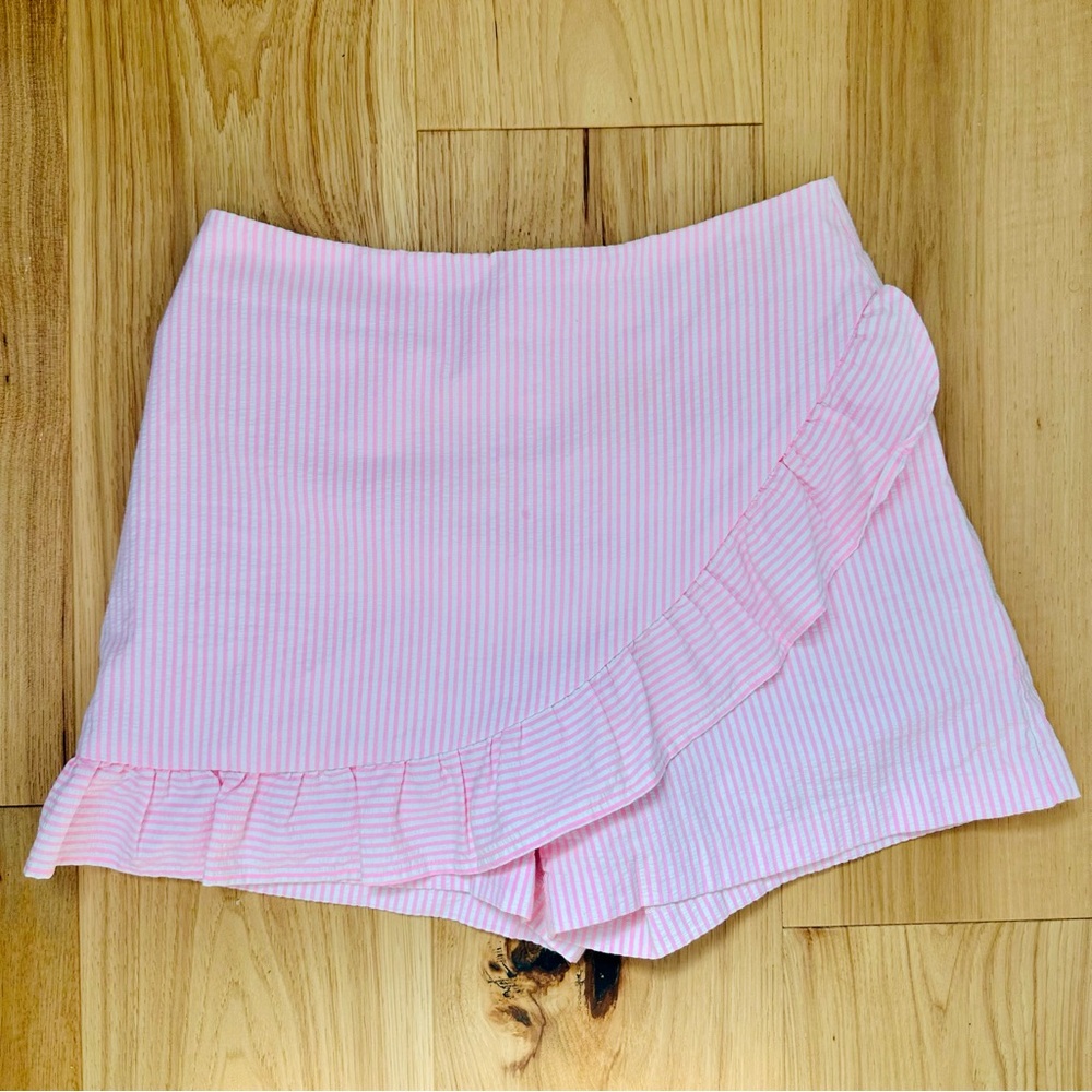Lilly Pulitzer Faye Skort in Capri Coral Seersucker size 0 like new - Picture 4 of 14